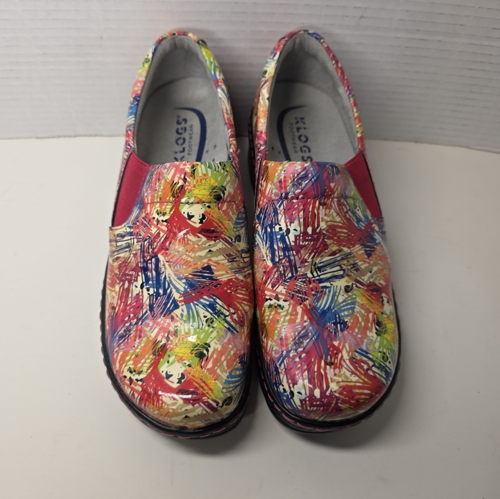Klogs Colorful Clog Shoez Sz 7M Paint Streaks Nurse Professional